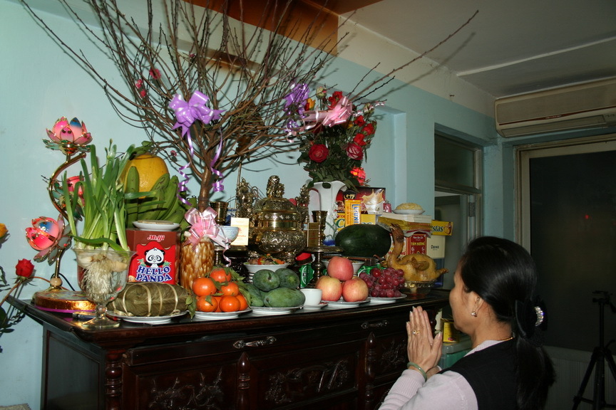 The altar for the ancestor worship