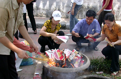 Votive money burnt for the dead