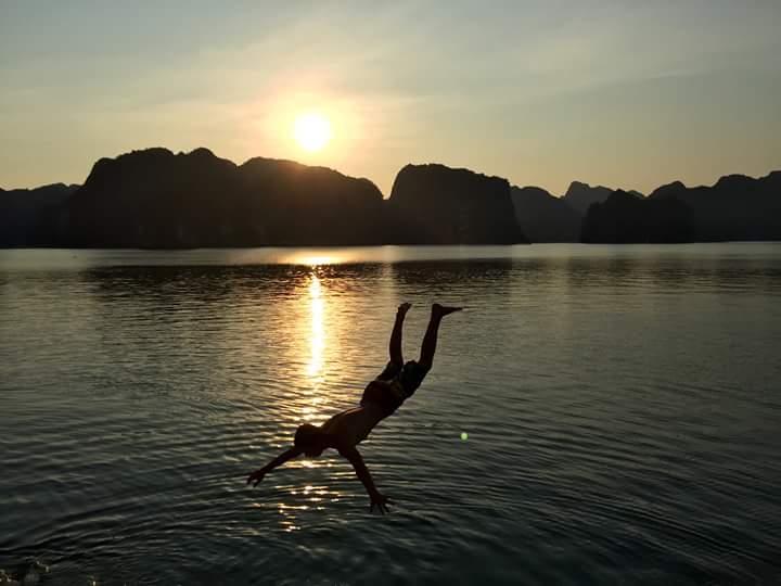 Swimming in Cat Ba island