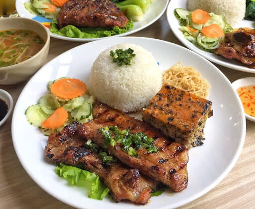 Broken rice dish in Vietnam