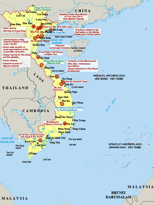 Overview of Vietnam -Heritage map