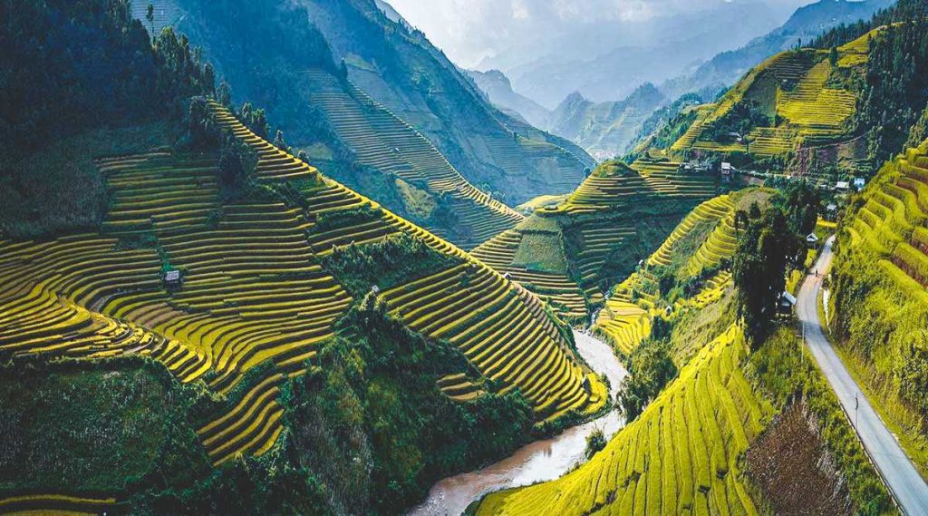 Rice terraces in Mu Cang Chai places to visit
