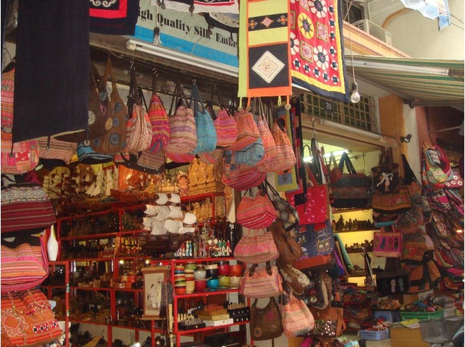 Hanoi old quarter shopping