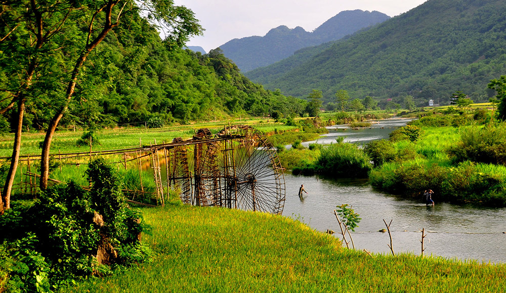 Pu Luong waterwheel & rice fields