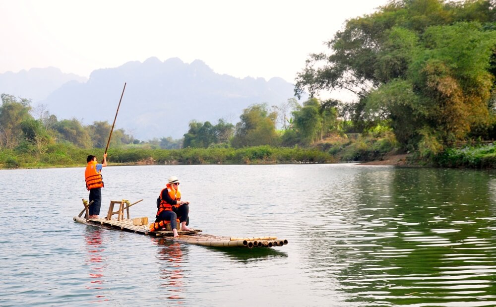 rafting along the river