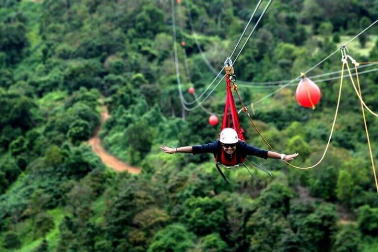 Zipline fun at Rong May Glass Bridge