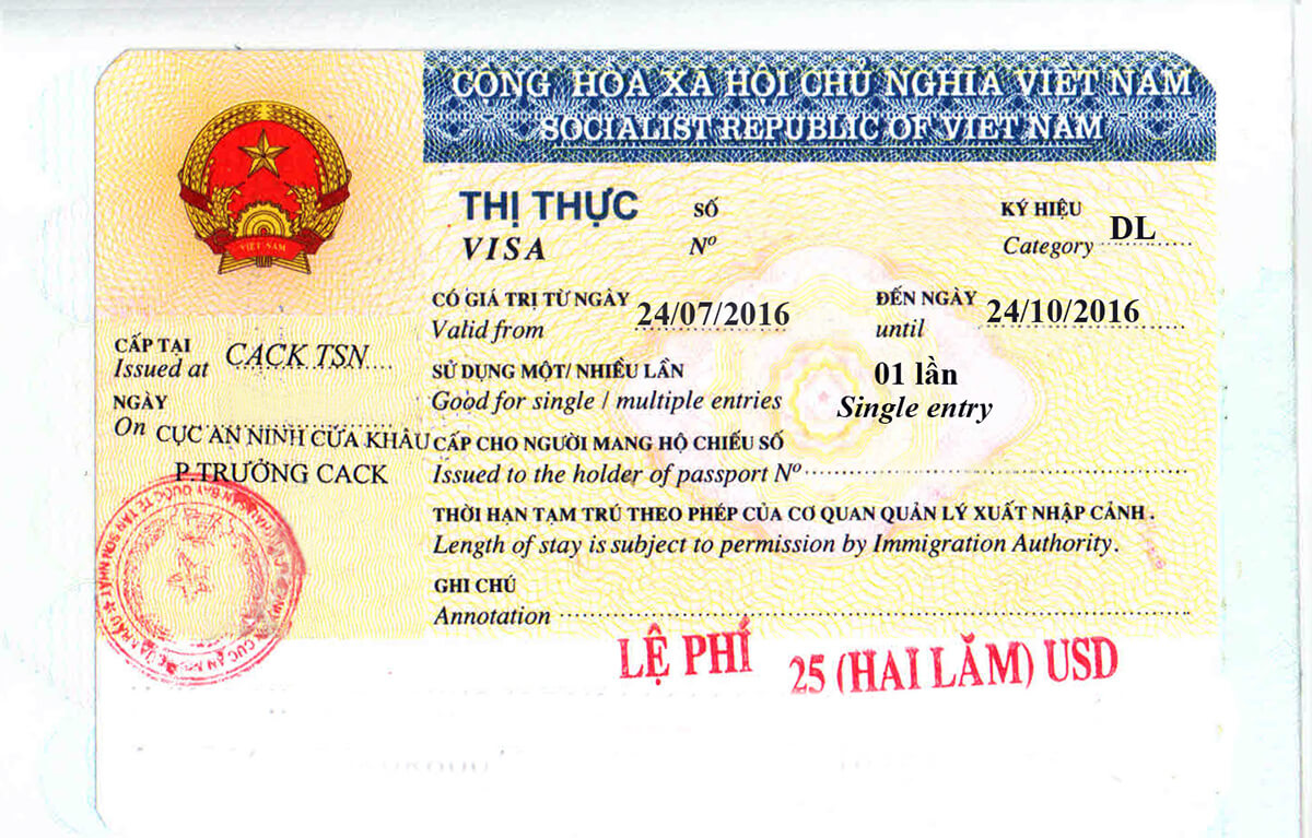 Visa to Travel  from India to Vietnam