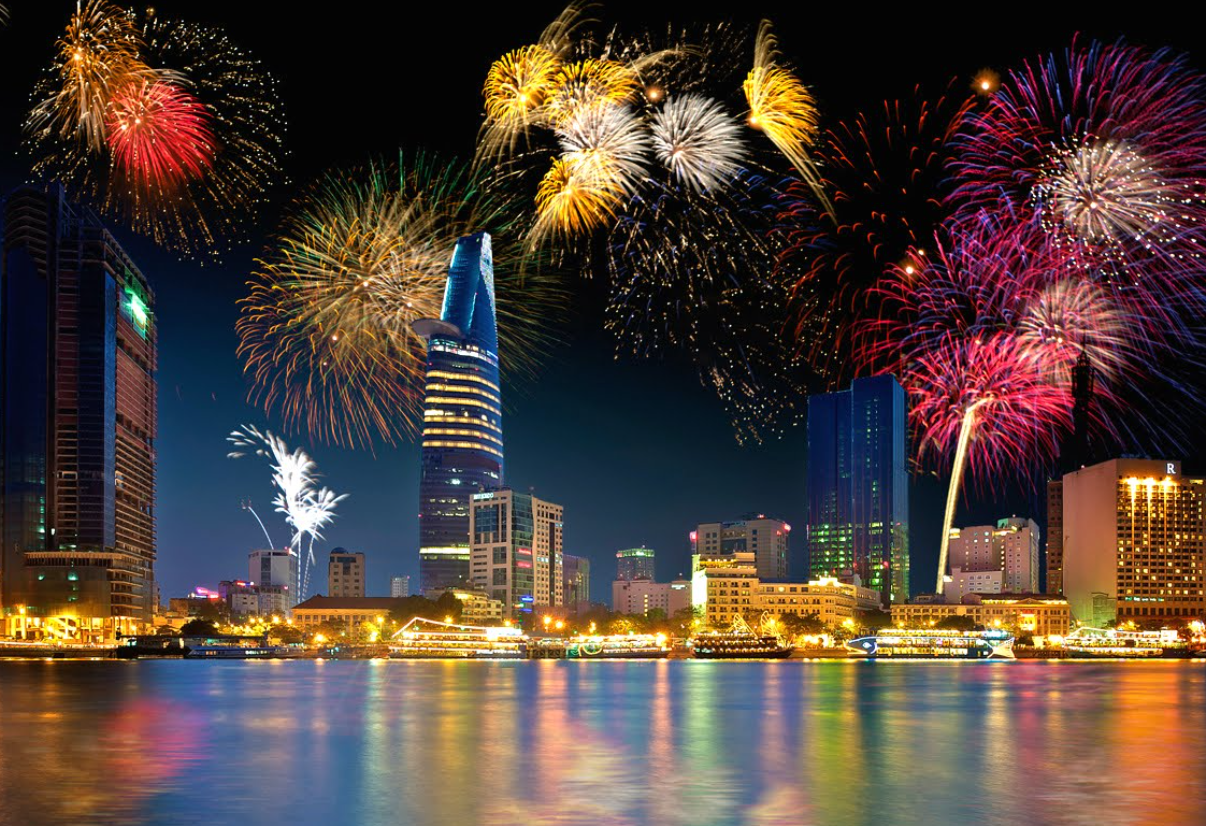 Fire work at Tet Vietnam