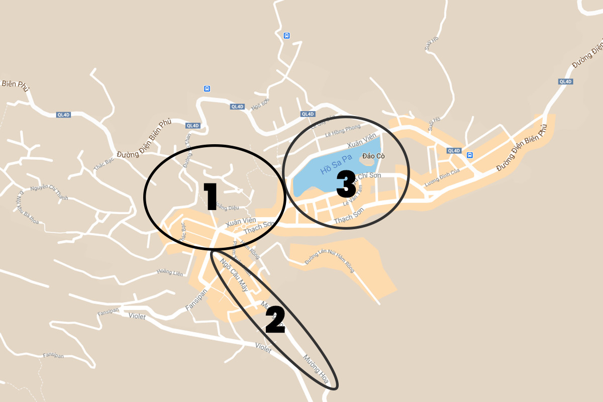 Sapa areas to stay in Sapa town