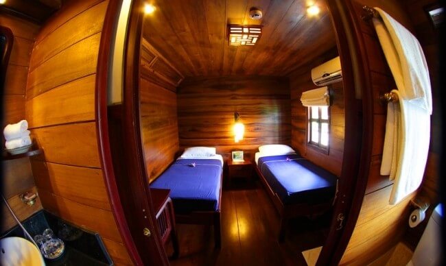 Twin cabin on Bassac Cruise Mekong
